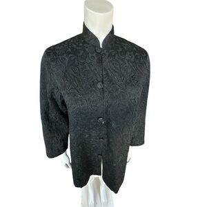 Elegant Black Brocade Women's Jacket